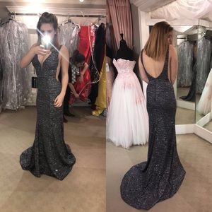 Jovani gunmetal dress